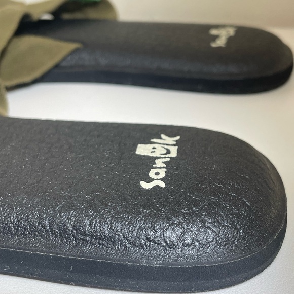 Sanuk Capri Olive & Black Cushion Sole Slide Sandals Women’s Size 8 EUC - Picture 9 of 10